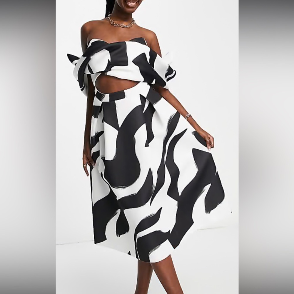 Stylish Black and White Women's Dress